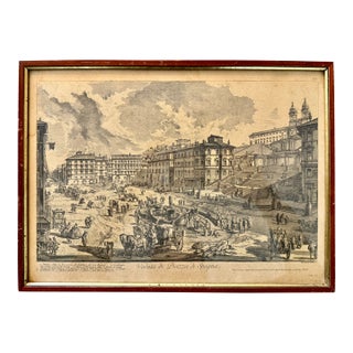19th C. Giovanni Battista Piranesi (1720-1778) Bookplate, "Veduta Di Piazza Di Spagna (1750)" For Sale