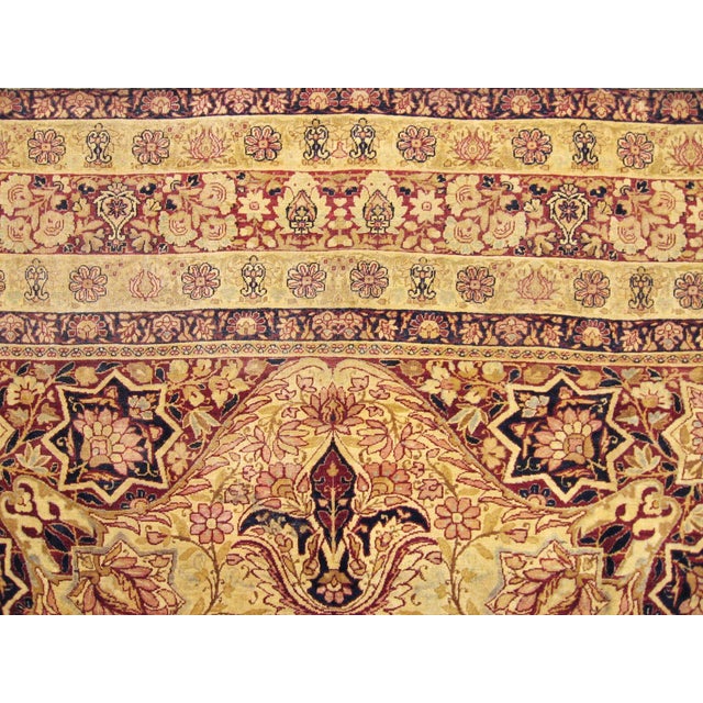 Antique Persian Lavar Oriental Carpet, in Room Size, with Central Medallion For Sale In New York - Image 6 of 6
