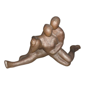 1970s Couple Reclining Embraced Ceramic Statue