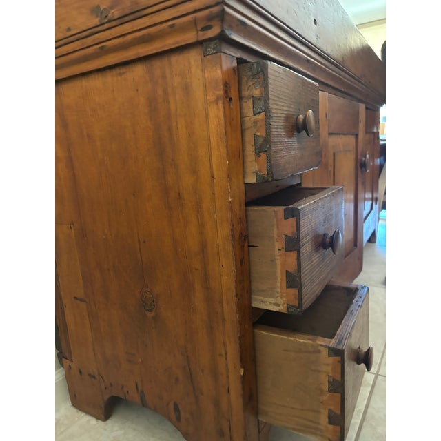 Antique Primitive Dry Sink Cabinet With Original Copper Lining For Sale - Image 10 of 11