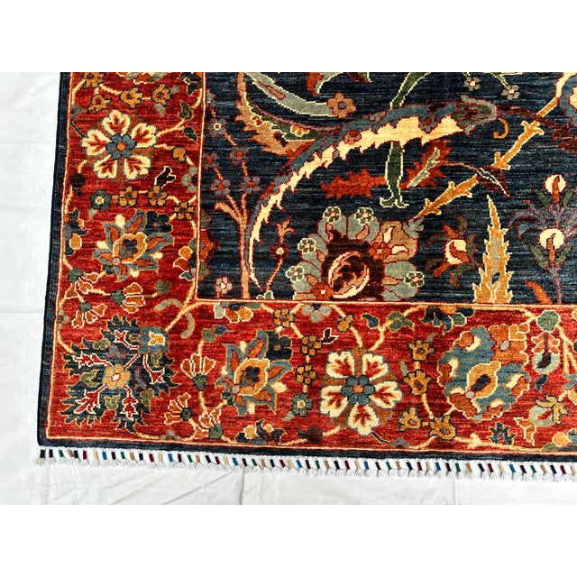 Textile Navy Sultani Area Hand-Knotted Wool Rug - 10'0" X 8'1" For Sale - Image 7 of 15