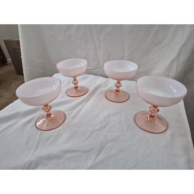 Mid-Century Modern Vintage Murano Glass Champagne Coupes - Set of 4 For Sale - Image 3 of 3