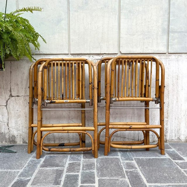 Bamboo Folding Chair from Dal Vera, Italy, 1950s For Sale - Image 5 of 17