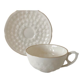 Mid 20th Century Lenox Reproduction of First Lenox Piece (#1) Designed 1889 Limited Edition Demitasse Cup & Saucer - 2 pcs For Sale