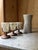 Vintage Brutalist Barware Set with Hand-Molded Capa Carafe and Vessels with Copper Bases, Set of 4 For Sale - Image 10 of 12