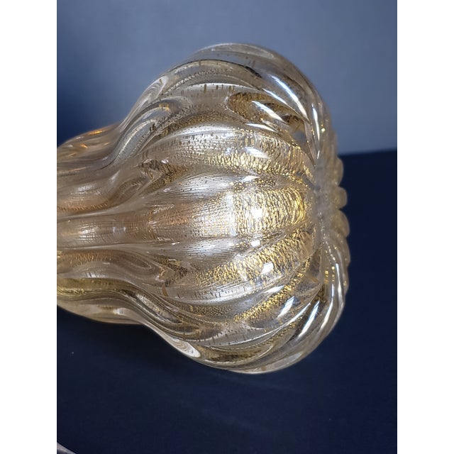 Gold 1950s Flavio Poli Seguso Murano Glass Gold Polveri Perfume Bottle For Sale - Image 8 of 16