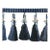 Sample - Schumacher Antony Tassel Trim in Blue & Black For Sale