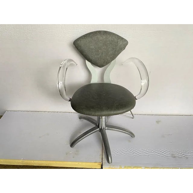 Pivoting Hairdresser Armchair in Skai, 1970s For Sale - Image 10 of 13