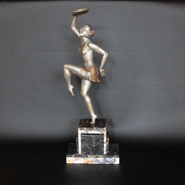 Unknown, Tambourine Dancer, 1920s, Cold-Painted Spelter For Sale - Image 6 of 7
