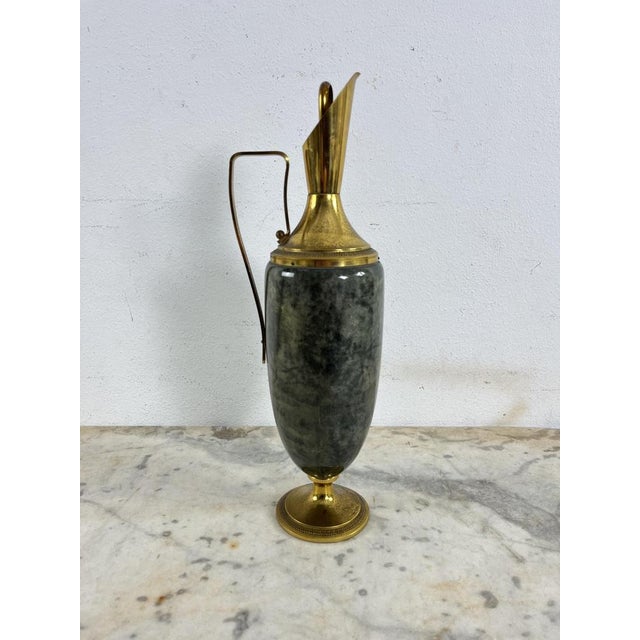 Mid-Century Modern Mid-Century Parchment and Brass Jug attributed to Aldo Tura, 1950s For Sale - Image 3 of 9