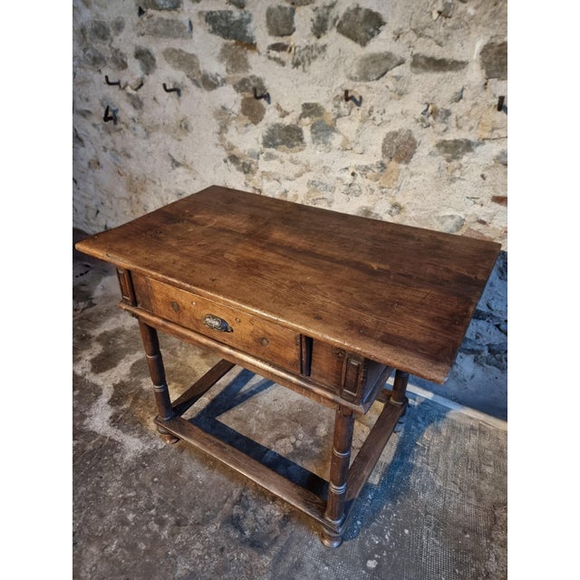 French Rustic Oak Table with Drawer, Late 18th-Early 19th Century For Sale - Image 17 of 18