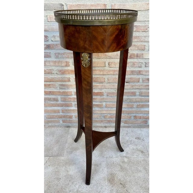 Antique French Louis XVI Style Walnut Bouillotte Side Table, 1800s For Sale - Image 4 of 10