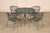 High Quality Wrought Iron Lattice Round Patio Table And Four Chairs Dining Set. Style of Woodard Mesh Expanded Metal Table...