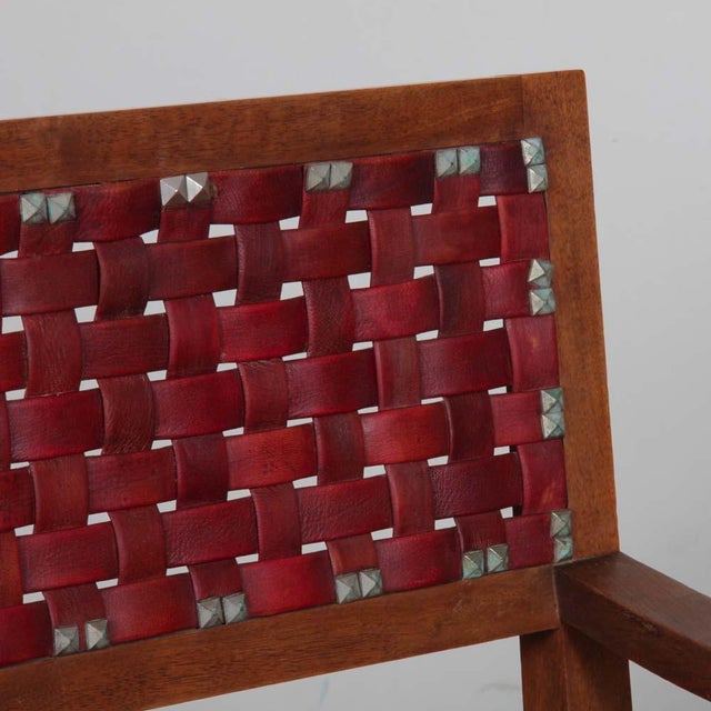 Vintage Bridge Chairs in Wood and Leather, 1950s, Set of 2, in Good conditions. Designed 1950 to 1959