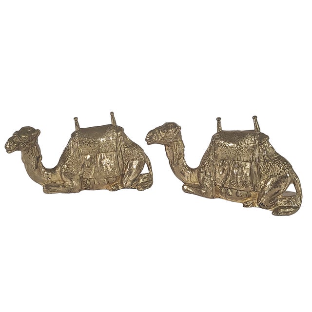 1930's Solid Art Brass Co. Camel Bookends Chairish