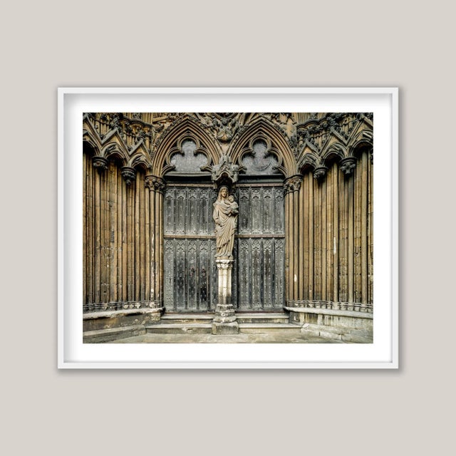 A classic architectural photograph of the Judgement Portal on the south side of Lincoln Cathedral, United Kingdom. Dating...