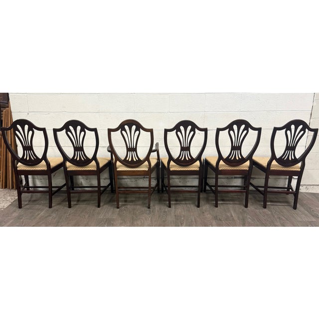 Antique Hepplewhite Duncan Phyfe Style Mahogany Dining Chairs - Set of 6 For Sale - Image 12 of 14