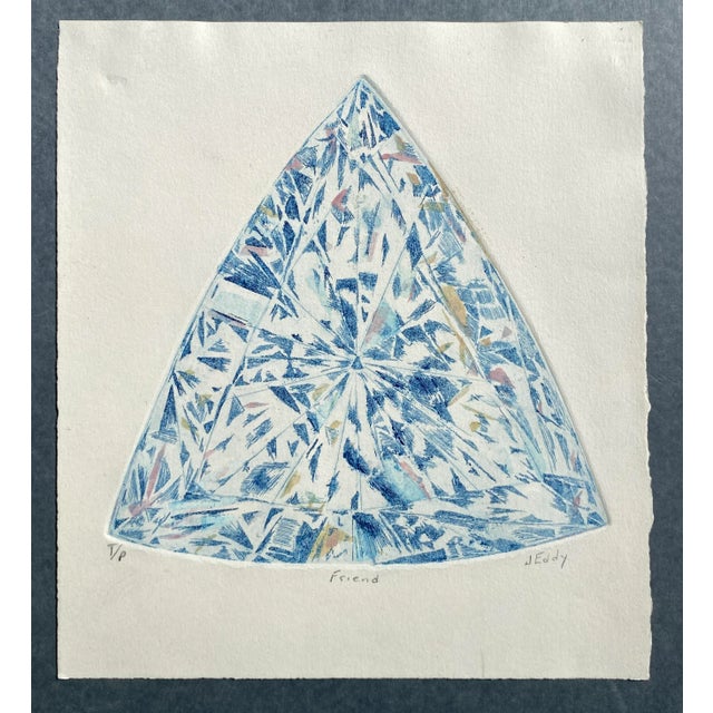 Jane J. Eddy (1922-2019) "Friend" etching on paper, pencil signed, titled and noted as Trial Proof.