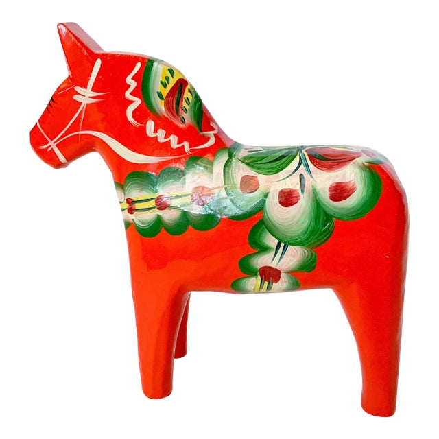 Late 20th Century Swedish Modern Hand Painted Dala Horse by Nils Olsson For Sale