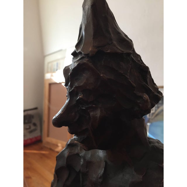 Agnes Yarnall, Clown Holding Teddy Bear, Unique Bronze Expressionist Sculpture For Sale - Image 4 of 5