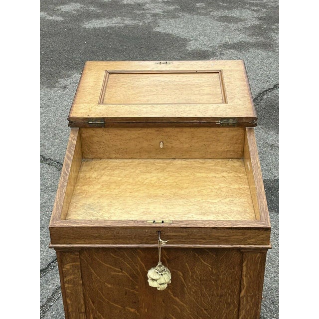 Victorian Lamb of Manchester Gillows Light Oak Davenport Desk For Sale - Image 11 of 13