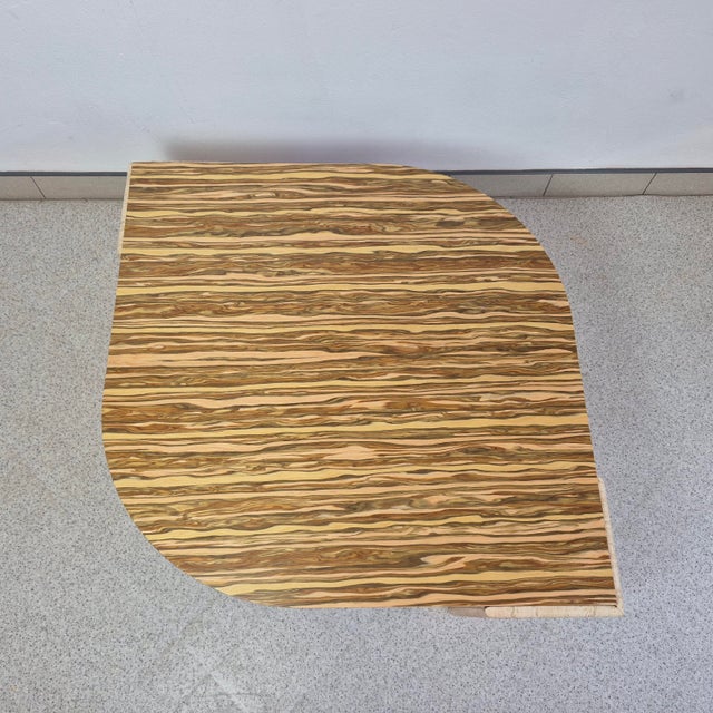 Mid-Century Coffee Table in Travertine and Olive Wood Veneer, 1970s For Sale - Image 11 of 12