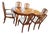 Late 20th Century Attributed to Bassett Chalons Collection Sequoia Cherry Dining Set With Cane-Back Chairs, Extension Leaf & Custom Table Pads For Sale