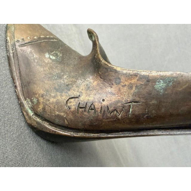 W T Chai, Candle Holder Sculpture with a Surrealist Motif, 1970, Bronze For Sale - Image 6 of 9