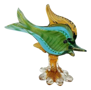 1960s Multicolored Venetian Art Glass Angel Fish Sculpture