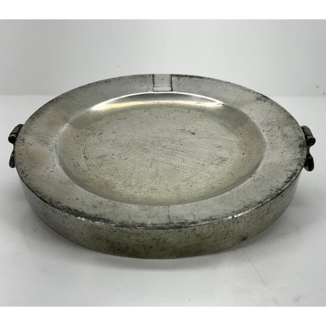 Early 19th Century English Pewter Heating Dish or Hall Keys Plate For Sale - Image 4 of 10
