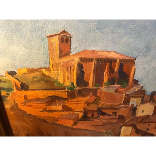 Wood Signed Painting of the Aragon Region in Spain C.1931 For Sale - Image 7 of 13