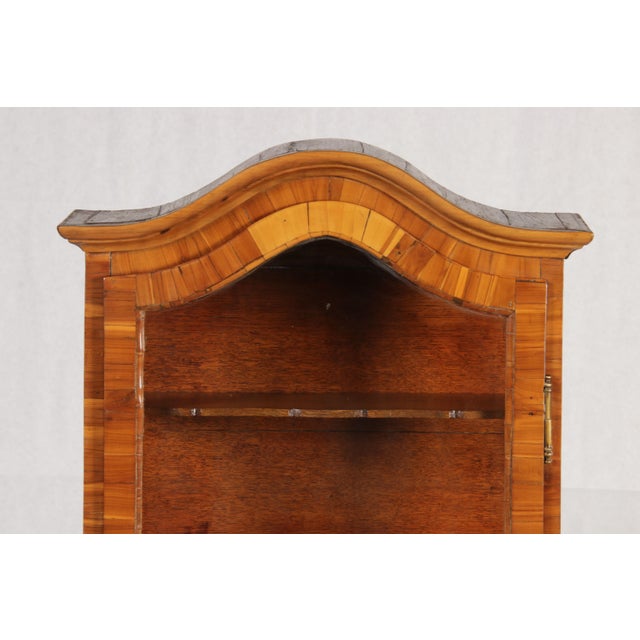 Small Antique Baroque Hanging Display Cabinet in Walnut, 1800 For Sale - Image 15 of 18