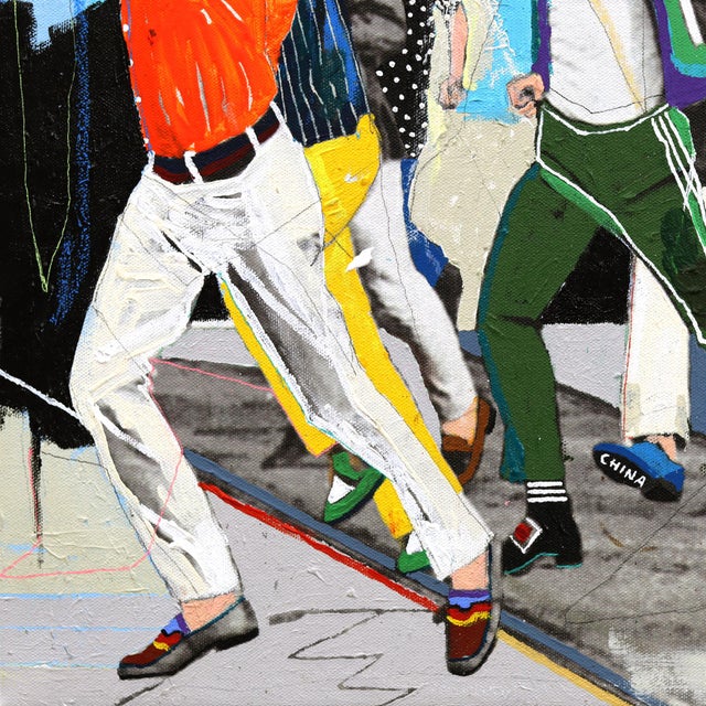 A La Rue - Original Contemporary Urban Mixed Media Painting on Canvas by Fabio Coruzzi For Sale In Los Angeles - Image 6 of 9