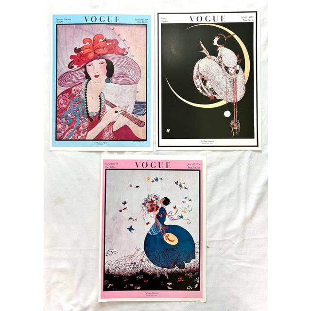 Vintage Vogue Magazine Cover Fashion Illustration Prints – Set of 11 For Sale - Image 4 of 12