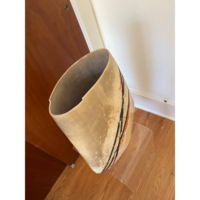 1980s Monumental Hand-Built Raku-Inspired Ceramic Sculpture Art Vase For Sale In New York - Image 6 of 6