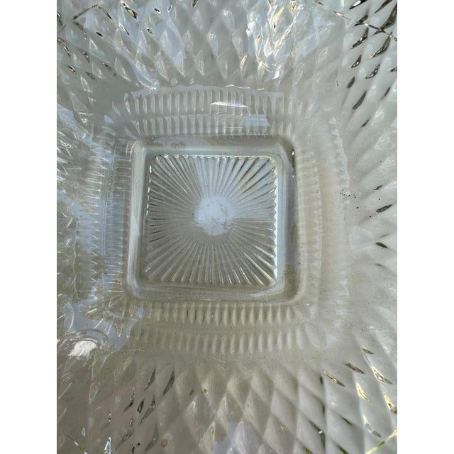Vintage Indiana Glass Diamond Point Amber Carnival Glass Candy Dish For Sale - Image 12 of 12