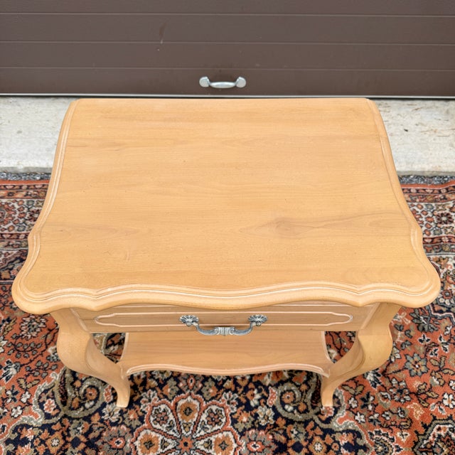 1990s 1990s Ethan Allen Country French Collection Solid Birch 1 Drawer Nightstand (26-5416 Bisque) For Sale - Image 5 of 12