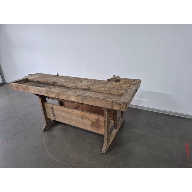Antique Carpenter's Workbench, 1920s, in Worn conditions. Designed 1920 to 1949