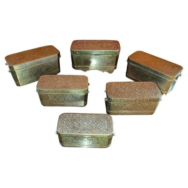 Set of 6 Mindanao Brass Silver Betel Boxes, Philippines For Sale - Image 13 of 13