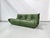 French Three-Seater Togo Sofa in Forest Green Leather attributed to Michel Ducaroy for Ligne Roset For Sale - Image 5 of 12