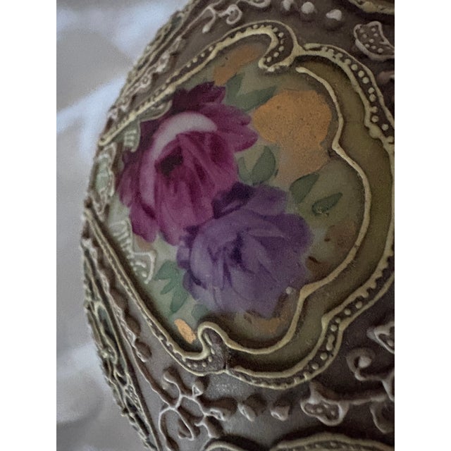 Late 19th C Japanese Double Handles Moriage Porcelain Vase For Sale - Image 11 of 16