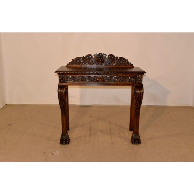 Wood 19th Century English Oak Console Table For Sale - Image 7 of 9