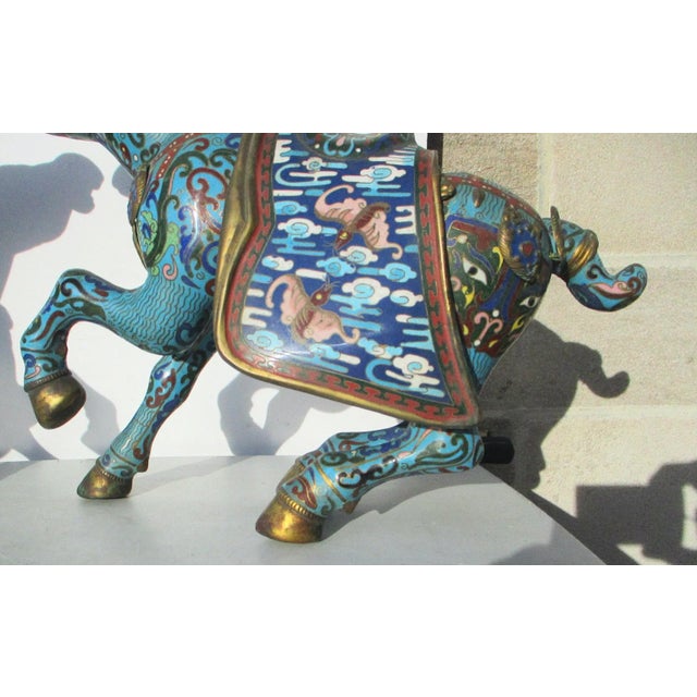 Vintage 1960s' Chinese Enamel Horses - a Pair For Sale In New York - Image 6 of 11