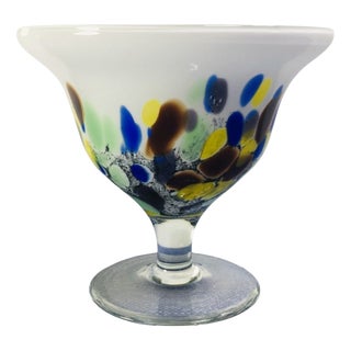 Mid-Century Modern German Multicolor Blown Glass Bowl, 1970s For Sale