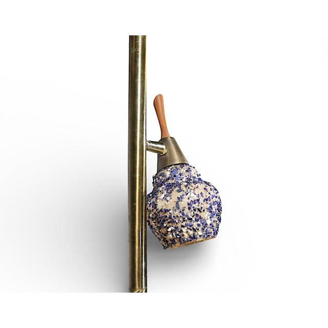 Mid 20th Century Mid Century Modern Tension Pole Lamp With Three Plastic Confetti Decorated Shades For Sale In New York - Image 6 of 13