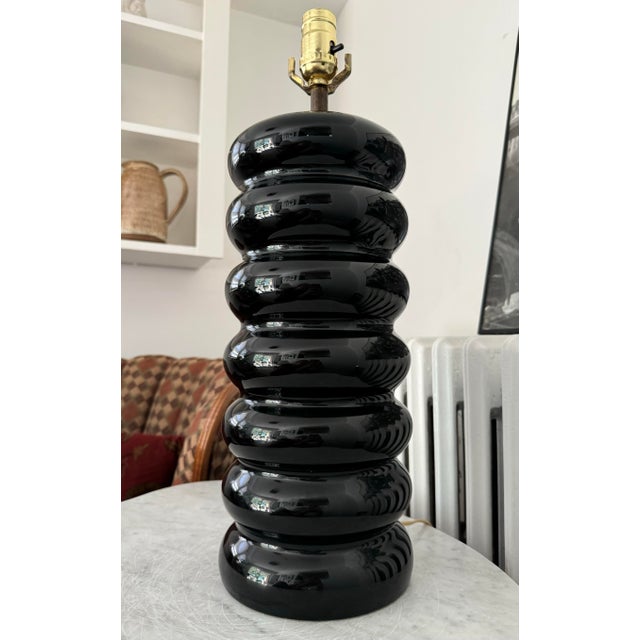 George Kovacs 1970s Modern Black Bubble Table Lamp, After George Kovacs For Sale - Image 4 of 7