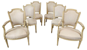 Dining Chairs & Armchairs, 1860s, Set of 6