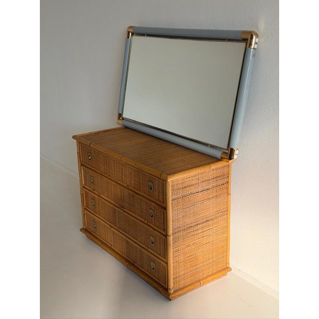 Vintage Rattan Chest of Drawers from Dal Vera, 1970s For Sale - Image 3 of 14