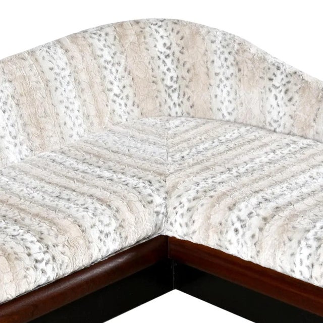 Adrian Pearsall Cloud Sofa Sectional Restored in Faux Fur Snow Leopard For Sale - Image 13 of 15