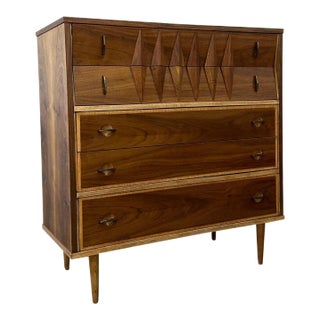 1950s Diamond Highboy Dresser For Sale